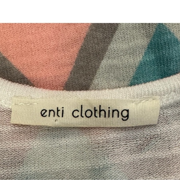 Enti women’s small peach teal gray Aqua knit chevron sleeveless razorback tunic - Picture 5 of 6